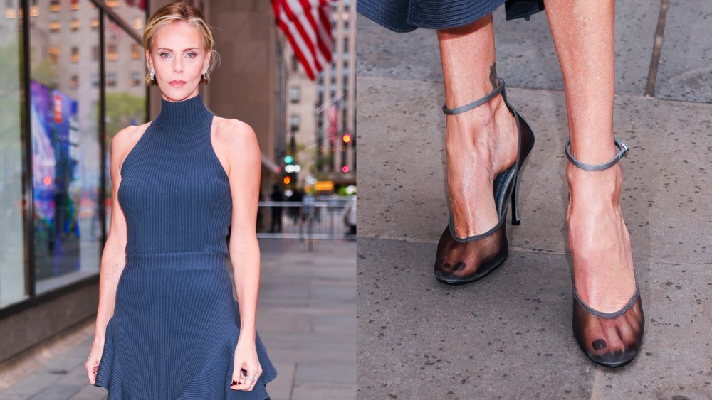 Charlize Theron Dons New Alaia and Bottega Shoes for ‘Apex’ Press Tour